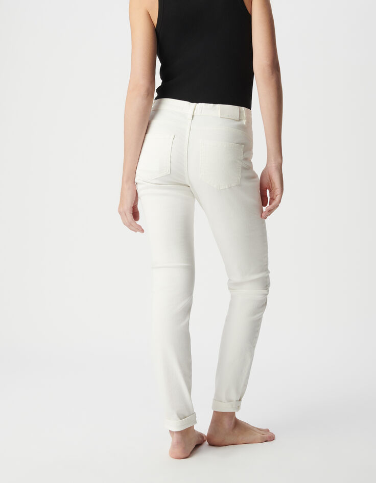 Jean slim blanc Powerstretch laçage poches Femme-3