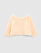 Baby girls’ khaki print 2-in-1 dress with soft cardi-7