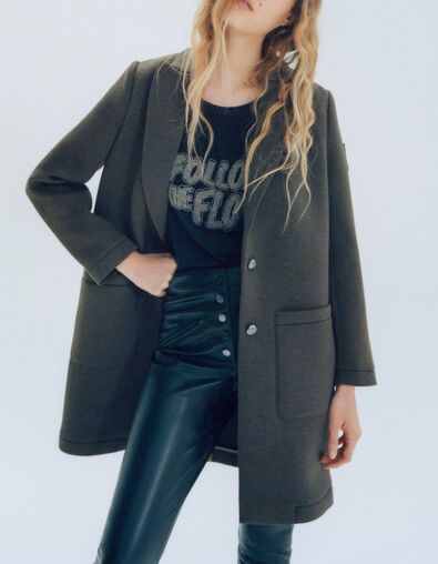 Abrigo líquen punto neopreno insignia army mujer - IKKS