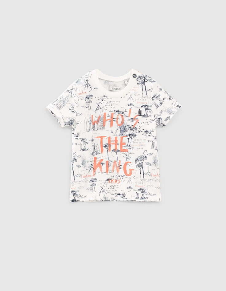 Tee-shirt blanc French West Coast bio bébé garçon -1