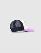 Gorra violeta, blanco, malla azul marino niño-2