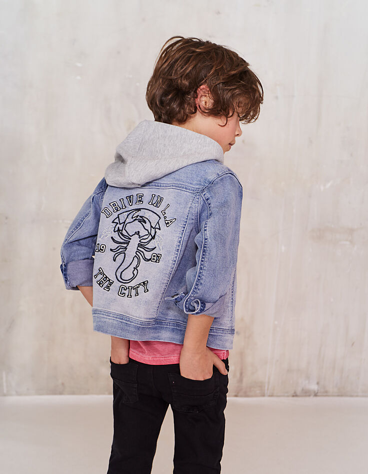 Jungen-Jeansjacke mit Sweatkapuze-2