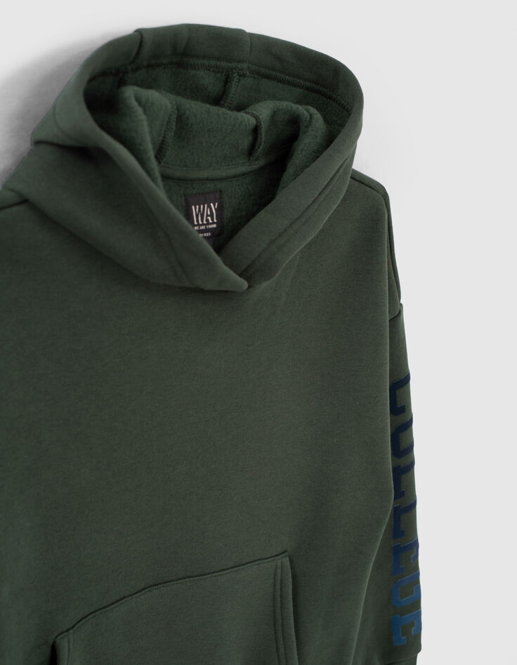Sudadera verde ingl&eacute;s maxi letras mangas ni&ntilde;o -5