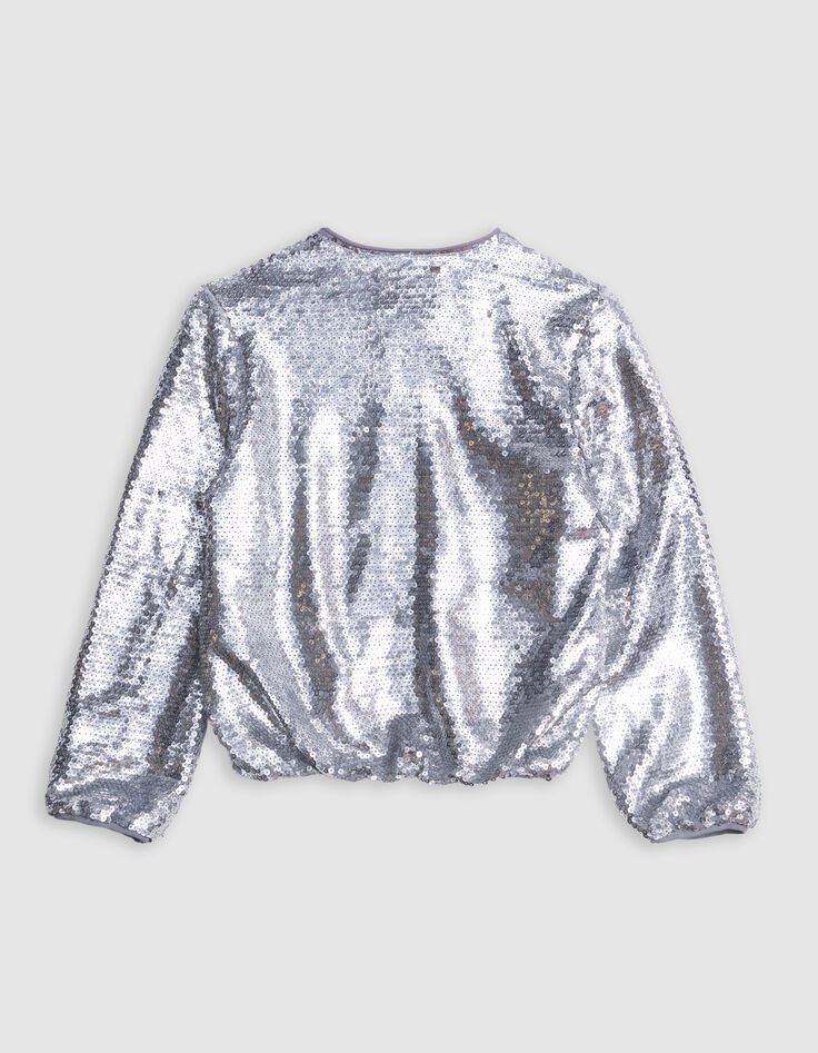 Bomber silver sequins brodés fille-6