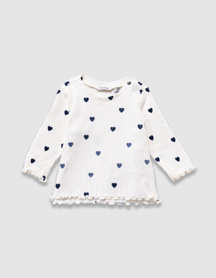 Ensemble t-shirt blanc, robe et bloomer roses bébé fille-6