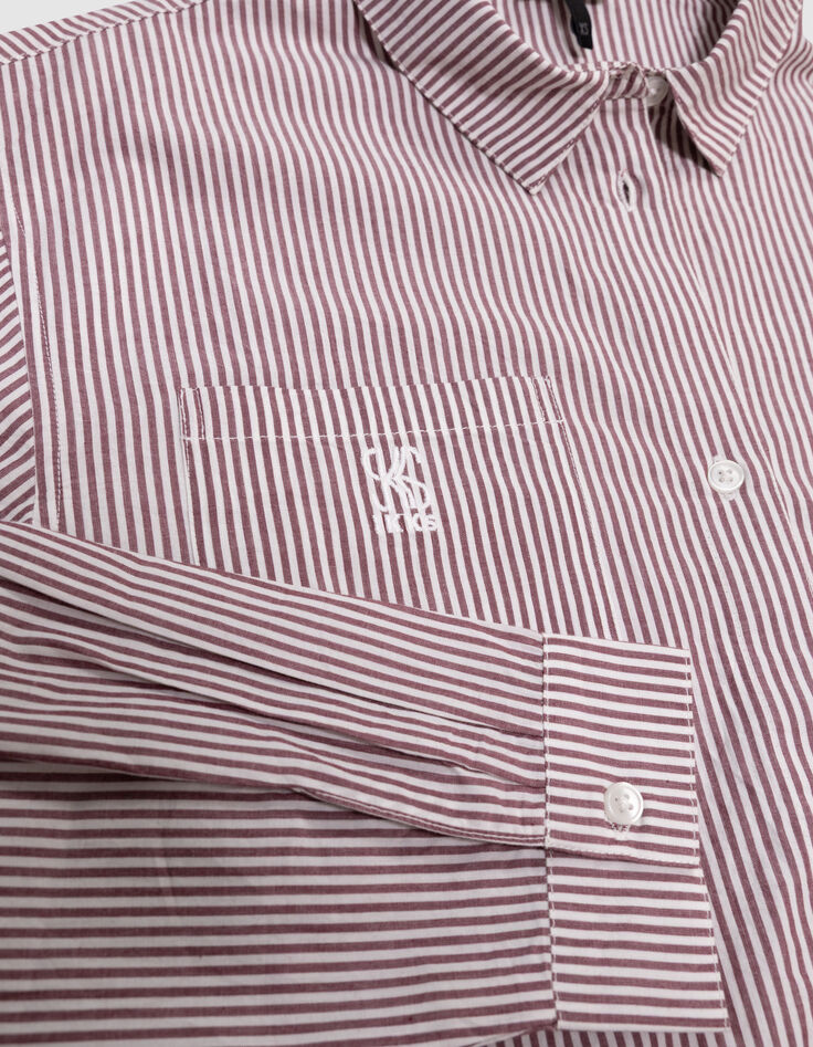Bordeaux gestreept overhemd cropped meisjes-8