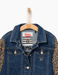Veste en jean stone blue à manches léopard fille-6