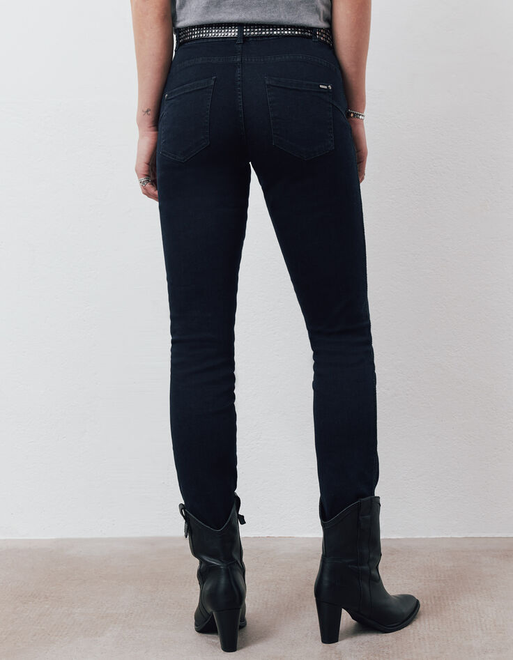 Blaue Sculpt-up-Damenjeans im Slim-Fit mit Strass-3