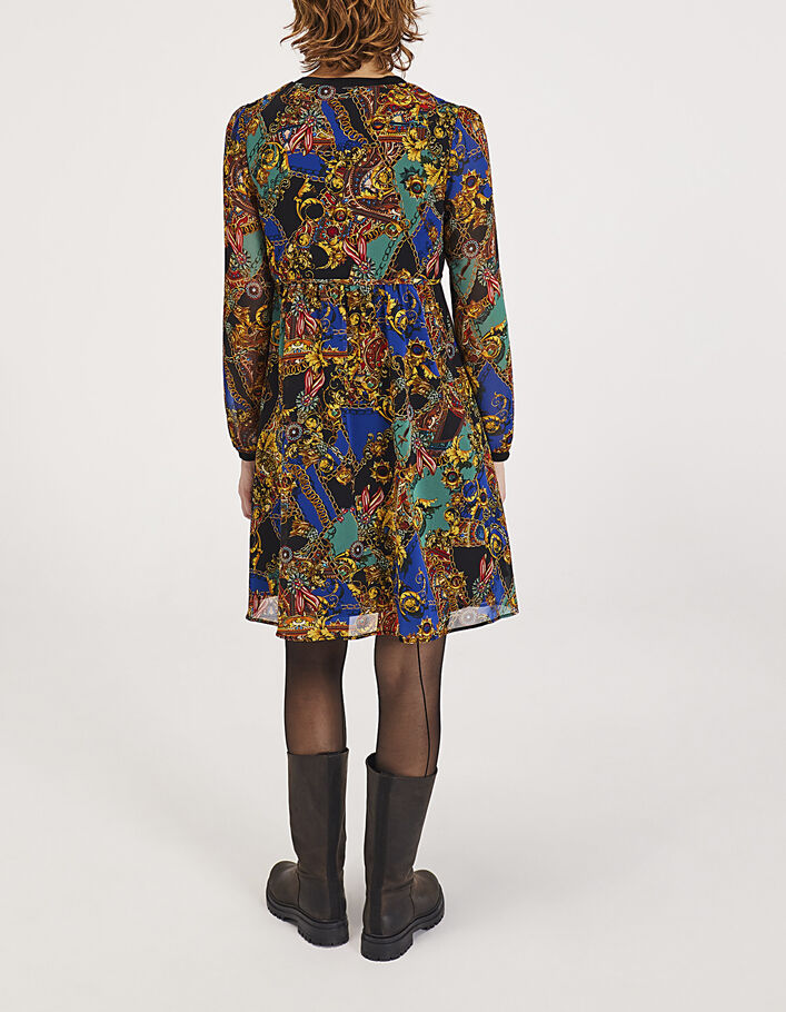 Kurzes Damenkleid aus Voile im Catena-Print-3