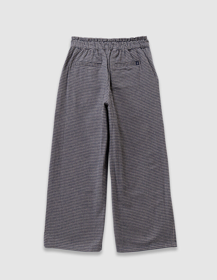 Girls’ navy gingham trousers with ruffles-3 Girls’ navy gingham trousers with ruffles-3