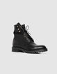 Boots rangers noires cuir grainé décor microbilles Femme-2