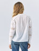 Blouse blanche coton bio dentelle aux manches Femme-2