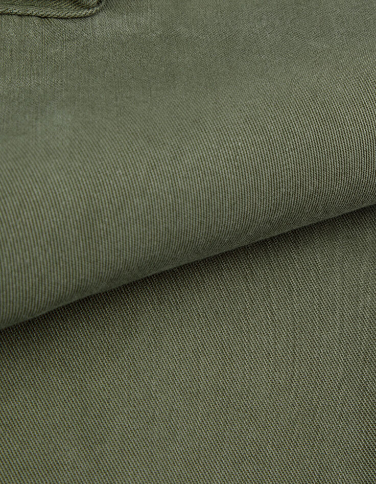 Vloeiende kaki cargo broek voor meisjes-3