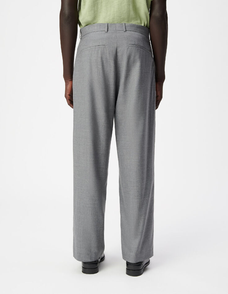 Men's grey suit pants with pleats-3