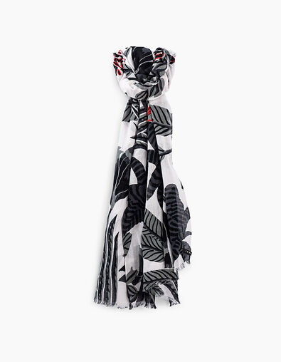 Women's zebra motif cotton Jacquard scarf - IKKS
