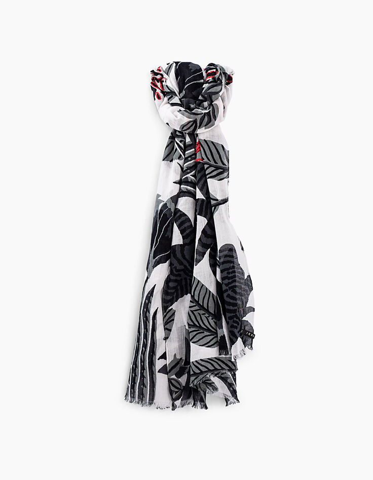 Chèche en coton jacquard motif zèbre femme-1 Chèche en coton jacquard motif zèbre femme-1