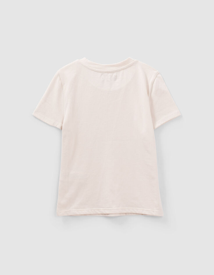 Ecru T-shirt met tekst vintagestijl meisjes-3