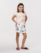 T-shirt beige coton bio palmier-tigre copper fille-1