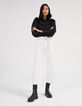 Jean ancho blanco high waist cinturón mujer-7