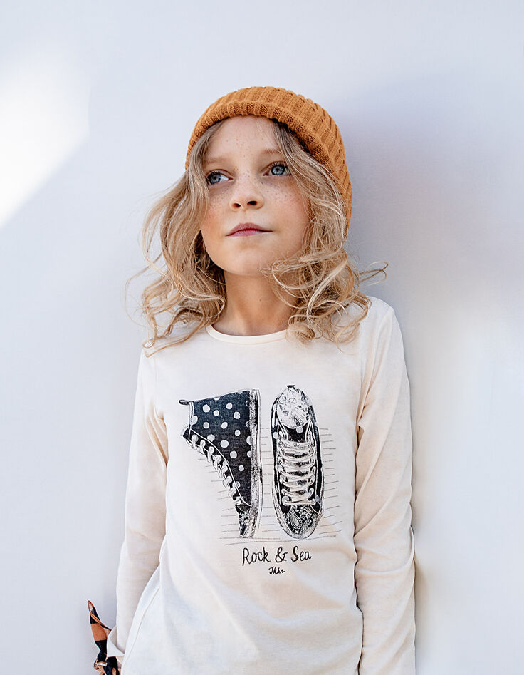 Camiseta cruda visual deportivas de lunares niña-1