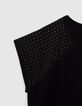 Schwarzer Damen-Strickpullover kurze &Auml;rmel und Strass-7