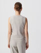 Women's grey lurex striped sleeveless suit vest-3