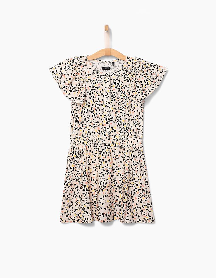 Robe pêche à imprimé tachiste fille-3