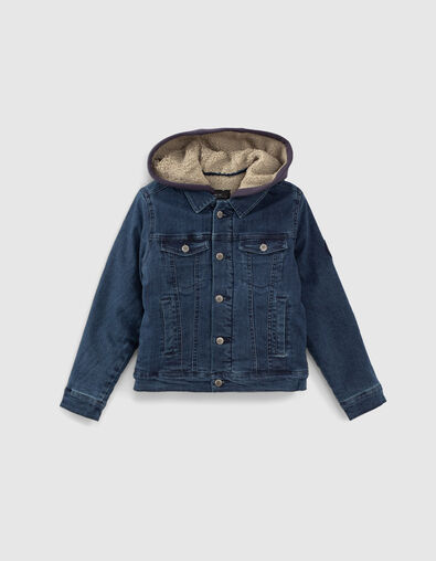 Vintage Blue Jungenjeansjacke mit abnehmbarer Kapuze - IKKS