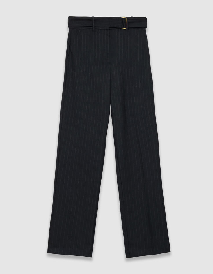 Pantalon de tailleur marine large rayures tennis Femme-6