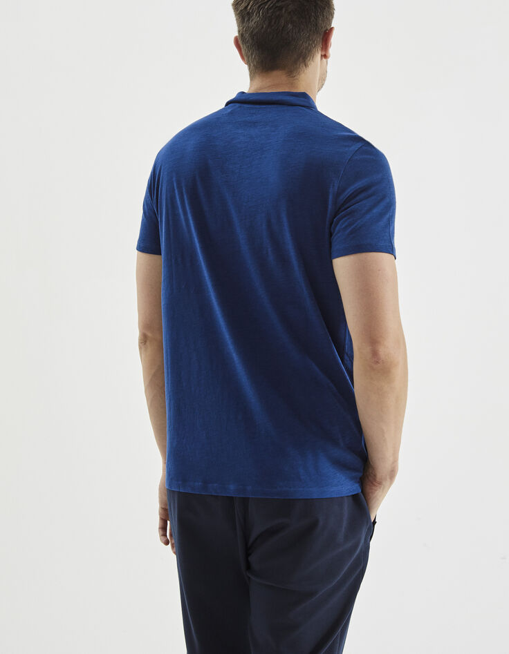 Polo indigo coton flammé Homme-3