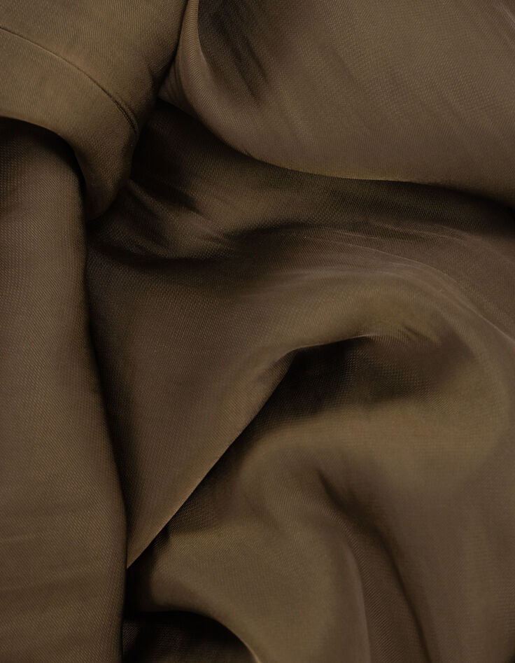 Khaki fließender Damen-Midikleid recycelter Polyester-6 Khaki fließender Damen-Midikleid recycelter Polyester-6