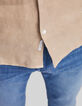Beiges SLIM-Herrenhemd aus Leinen-4