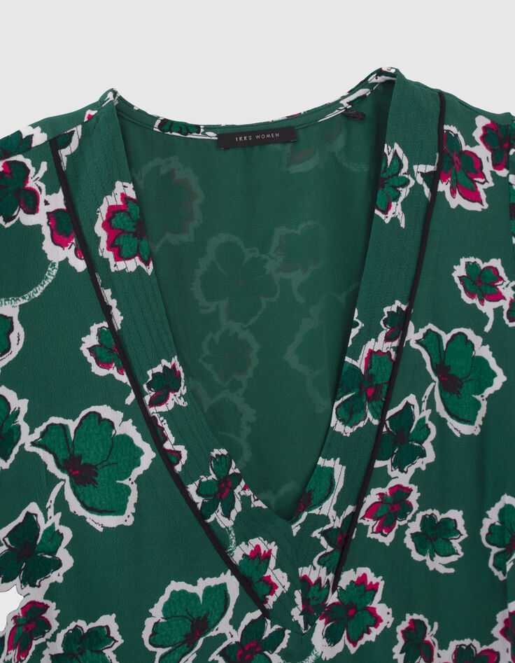 Robe verte maxi floral Femme-4