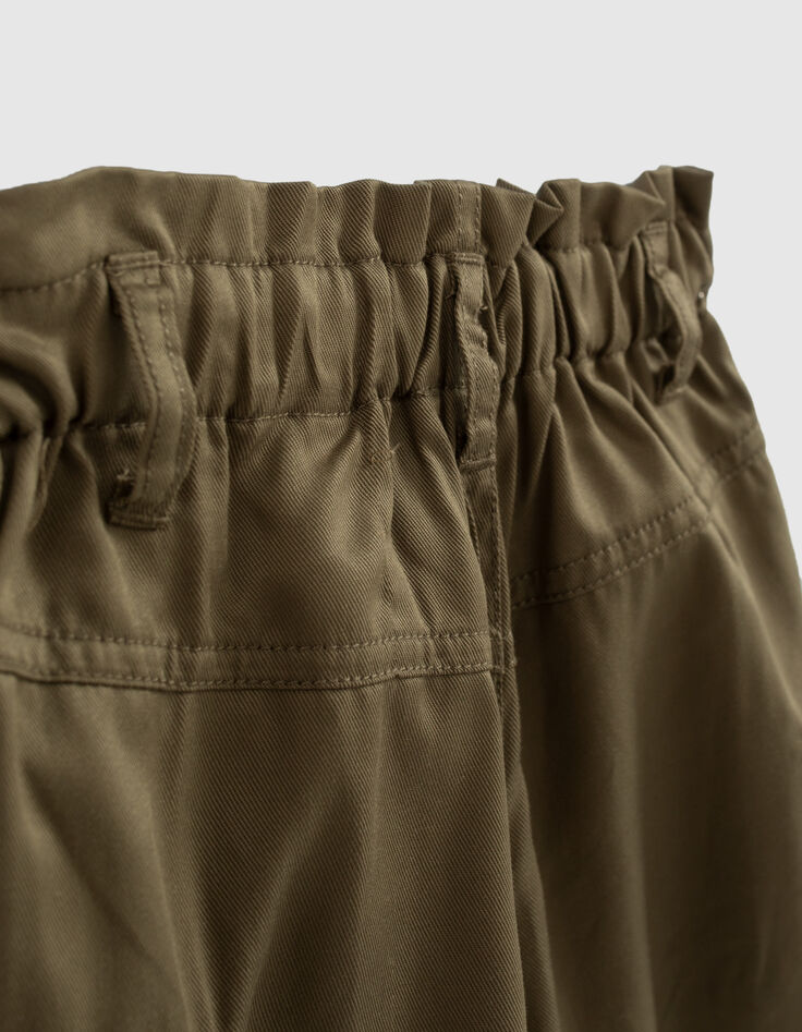 Girls' khaki Lenzing™ Tencel Lyocell™shorts-4