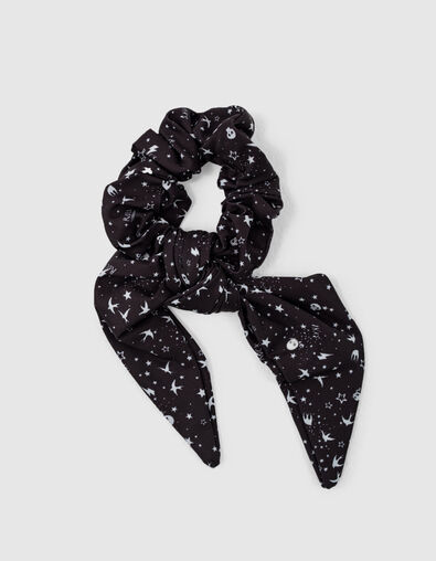 Girls’ black rock print scarf scrunchie - IKKS