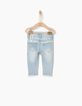 Stone blue Babyjeans mit Fransendetail-2