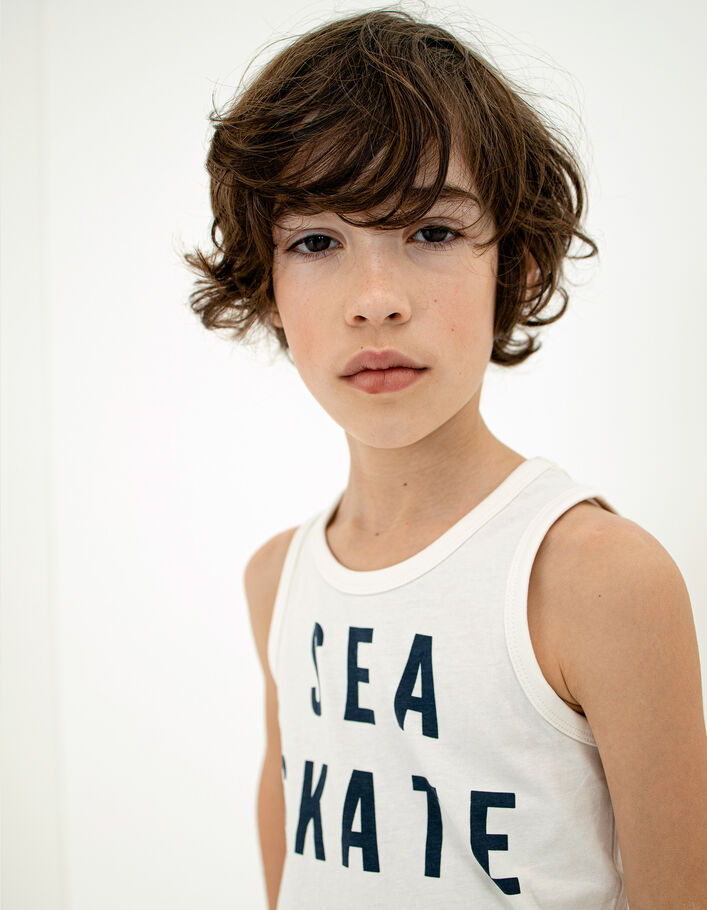 Singlet gebroken wit Sea, Skate & Sun -1