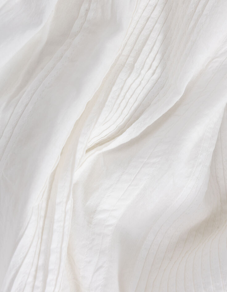 Off-white organic cotton blouse with trimmings Women-8