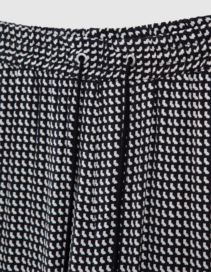 Pantalon noir LENZING&trade; ECOVERO&trade; imprim&eacute; graphique Femme-5