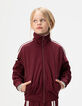 Cardigan zippé bordeaux noeuds écrus fille-1