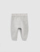Baby’s putty marl organic cotton knit trousers-1