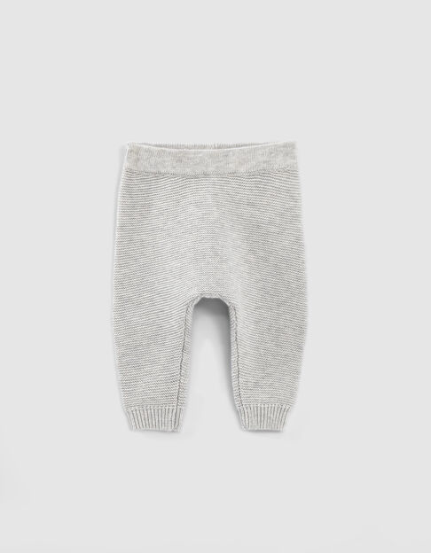 Pantalon mastic chiné en tricot coton bio bébé - IKKS