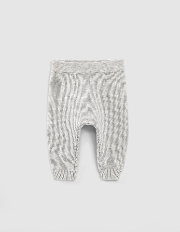 Pantalon mastic chiné en tricot coton bio bébé - IKKS