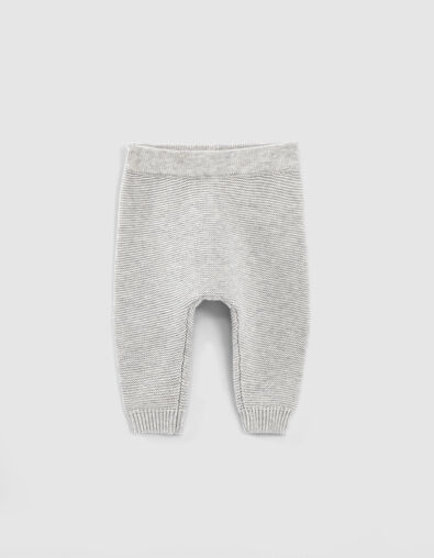 Pantalon mastic chiné en tricot coton bio bébé - IKKS