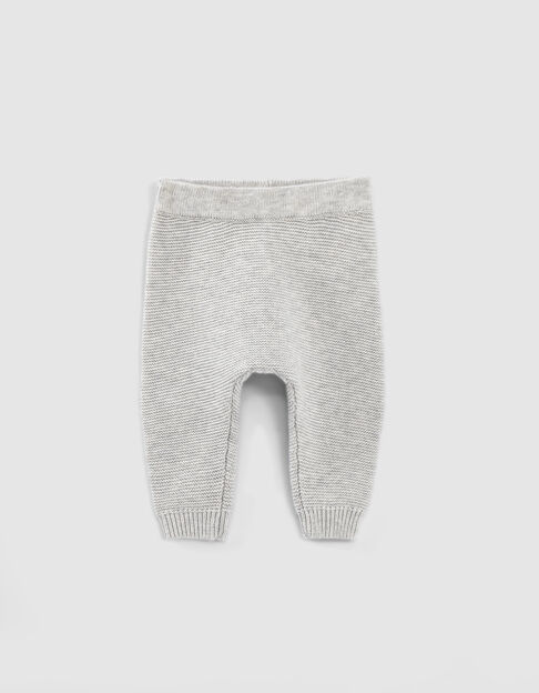 Baby’s putty marl organic cotton knit trousers