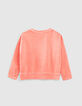 Girls’ dark coral sweatshirt with embroidered slogan-3