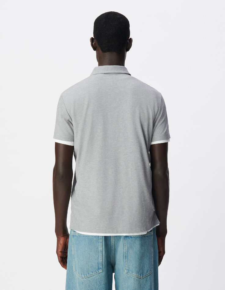 Graues kurz&auml;rmeliges Poloshirt DRY FAST Herren-3