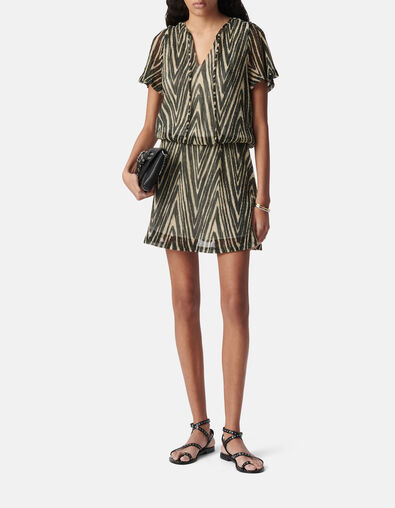 Mujer vestido de espiga de oro negro - IKKS