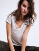 Damen-T-Shirt aus Viskose mit V-Ausschnitt-1