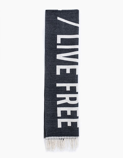 Echarpe marine jacquard imprimé New-York Homme - IKKS